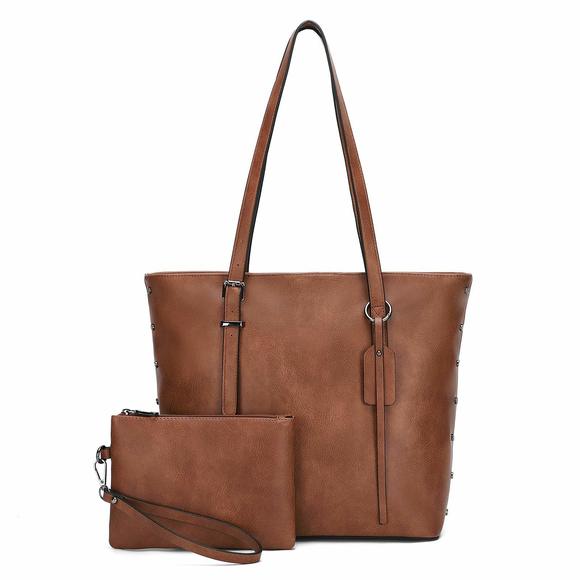 Handbag Tote Bag Pu Leather Large Shoulder Bag Top Handle Satchel O_O - Picture 1 of 6